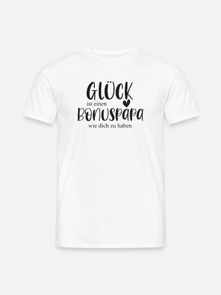Bonuspapa Vatertag Geschenk Glück Stiefvater - Männer T-Shirt - Weiß