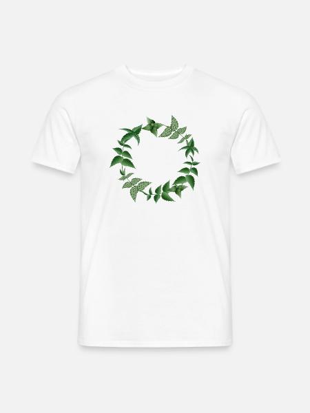 Brennnessel Kranz in dunklen Grüntönen - Männer T-Shirt - Weiß