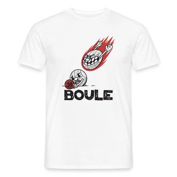 Flying boules ball for boules players Bouler - Men's T-Shirt - white - Front - AI Model Male 178 dark (178cm)