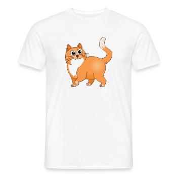 Der fröhliche orangefarbene Kater. - Männer T-Shirt - Weiß - Vorne - AI Model Male 178 dark (178cm)