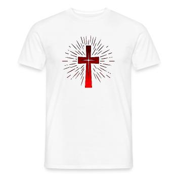 Christian Cross - Christian Faith - CHURCH - Men's T-Shirt - white - Front - AI Model Male 178 dark (178cm)