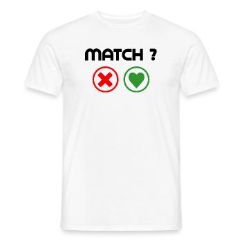 Match ? (Rencontre) - T-shirt homme - blanc - Devant - AI Model Male 178 dark (178cm)