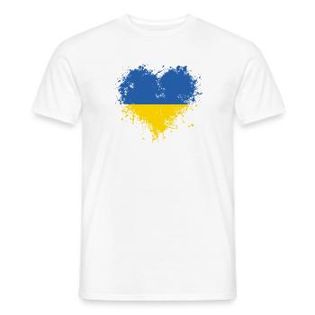 Cœur ukrainien - T-shirt homme - blanc - Devant - AI Model Male 178 dark (178cm)