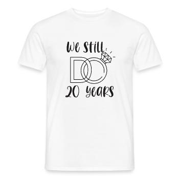 20th Wedding Anniversary Porcelain Wedding Gift - Men's T-Shirt - white - Front - AI Model Male 178 dark (178cm)