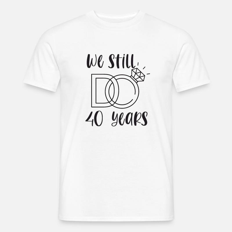 40th Wedding Anniversary Ruby Wedding Wedding Gift - Men’s T-shirt - white