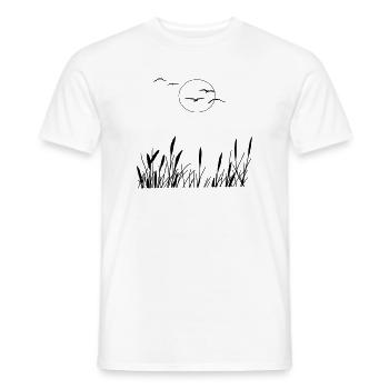 Amour de la nature - oiseaux, soleil, roseaux - T-shirt homme - blanc - Devant - AI Model Male 178 dark (178cm)