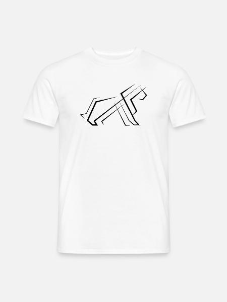 Löwe abstrakte Kunst Minimalismus Motiv Symbol - Männer T-Shirt - Weiß