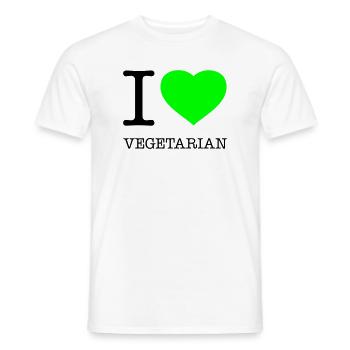 I LOVE VEGETARIAN Vegetarisch Vegetarier - Männer T-Shirt - Weiß - Vorne - AI Model Male 178 dark (178cm)