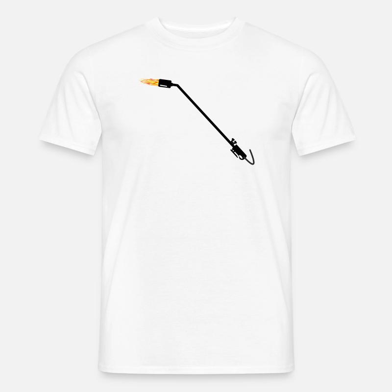 Dachdecker-Gasbrenner - Männer T-Shirt - Weiß