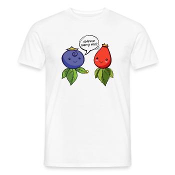 Illustration de petites baies et de feuilles - T-shirt homme - blanc - Devant - AI Model Male 178 dark (178cm)