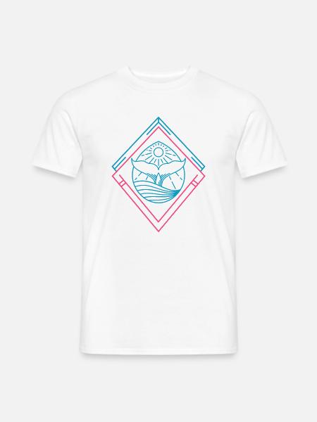 Wal Hipster – Geometrisch, Trendy & Meer - Männer T-Shirt - Weiß