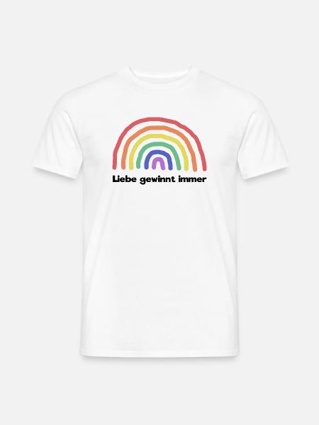 Regenbogen Liebe Statement Freiheit Frieden - Männer T-Shirt - Weiß
