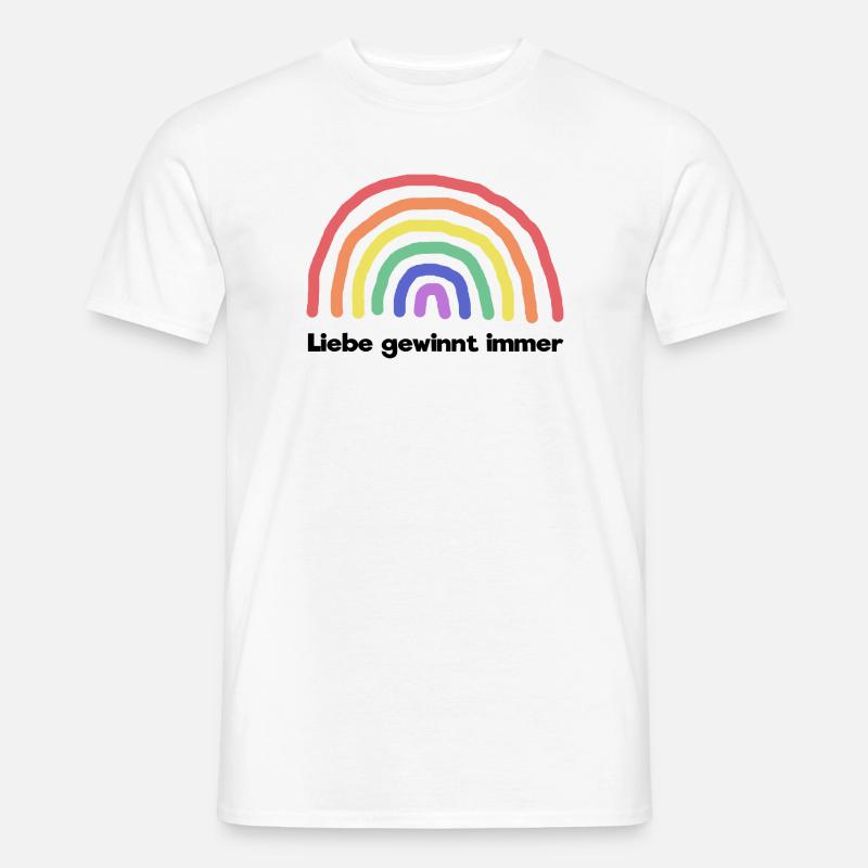 Regenbogen Liebe Statement Freiheit Frieden - Männer T-Shirt - Weiß