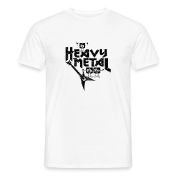 Heavy Metal Divertente - T-shirt uomo - bianco - Fronte - AI Model Male 178 dark (178cm)