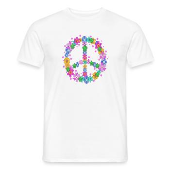 Signe de Paix Humanité Amour Paix Liberté - T-shirt homme - blanc - Devant - AI Model Male 178 dark (178cm)