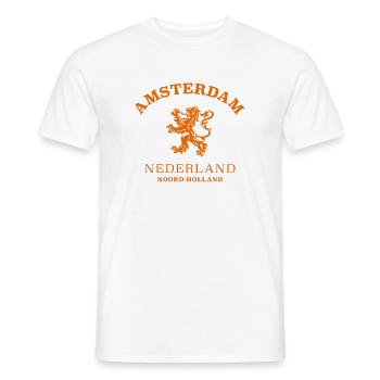 AMSTERDAM Nederland Niederlande Pays-Bas - T-shirt homme - blanc - Devant - AI Model Male 178 dark (178cm)