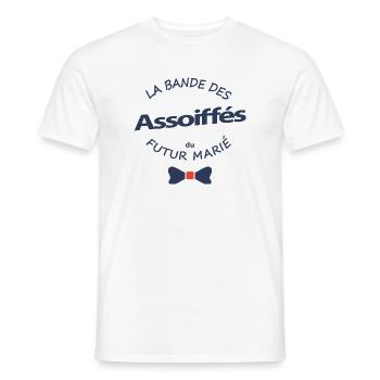 Bande des Assoiffés du Futur Marié - T-shirt homme - blanc - Devant - AI Model Male 178 dark (178cm)
