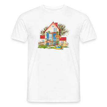 Maison de rêve pour tomber amoureux - Villa avec grand jardin - T-shirt homme - blanc - Devant - AI Model Male 178 dark (178cm)