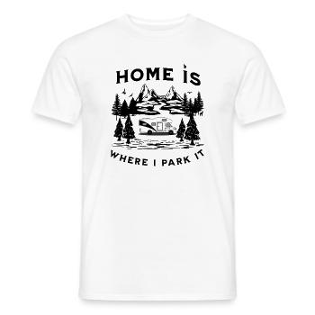 La maison est l’endroit où je Park It Camper dit drôle - T-shirt homme - blanc - Devant - AI Model Male 178 dark (178cm)