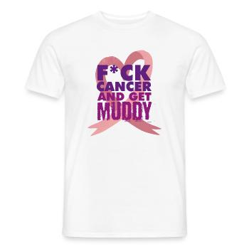 Breast Cancer Run Muddy Run Shirt - Men's T-Shirt - white - Front - AI Model Male 178 dark (178cm)