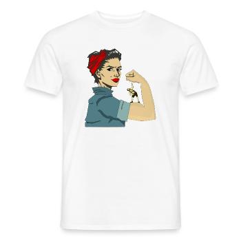 FEMMES FORTES - T-shirt homme - blanc - Devant - AI Model Male 178 dark (178cm)