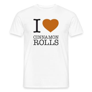 J’ADORE LES ROULEAUX À LA CANNELLE Zimtrollen Fika - T-shirt homme - blanc - Devant - AI Model Male 178 dark (178cm)