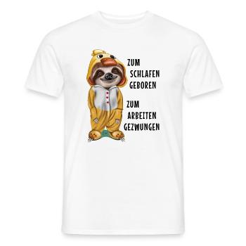 Zum Schlafen geboren arbeiten gezwungen Faultier - Männer T-Shirt - Weiß - Vorne - AI Model Male 178 dark (178cm)