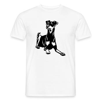 German Pinscher - Men's T-Shirt - white - Front - AI Model Male 178 dark (178cm)