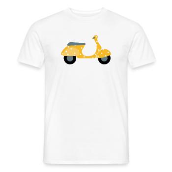 Scooter Dots Yellow Pattern Points Holiday Summer Fun - Men's T-Shirt - white - Front - AI Model Male 178 dark (178cm)