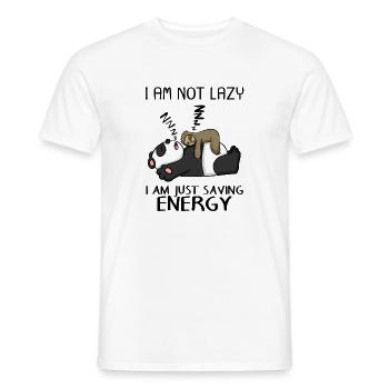 Drôle de panda paresseux disant cadeau amusant - T-shirt homme - blanc - Devant - AI Model Male 178 dark (178cm)