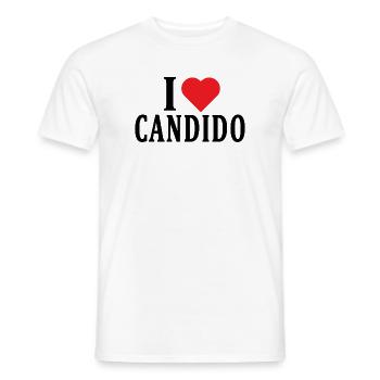 T-Shirt Ich liebe Candido T-Shirt Geschenkidee - Männer T-Shirt - Weiß - Vorne - AI Model Male 178 dark (178cm)