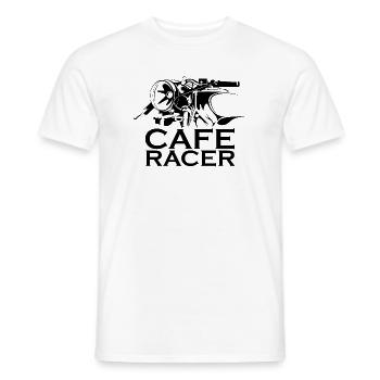 café racer icon custom bikes biker motorcycle icon - Men's T-Shirt - white - Front - AI Model Male 178 dark (178cm)