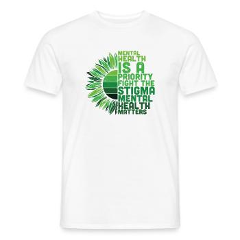 Mental Health Awareness Sonnenblume - Männer T-Shirt - Weiß - Vorne - AI Model Male 178 dark (178cm)