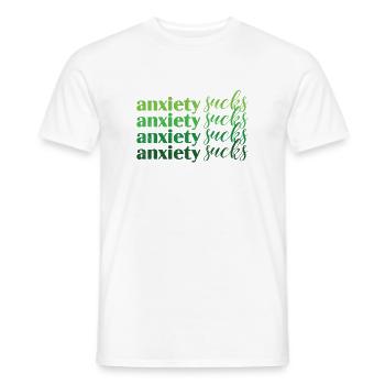 Anxiety Sucks Green Mental Health - Men's T-Shirt - white - Front - AI Model Male 178 dark (178cm)
