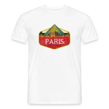 Retro-Abzeichen, Paris Frankreich ist meine Heimatstadt - Männer T-Shirt - Weiß - Vorne - AI Model Male 178 dark (178cm)