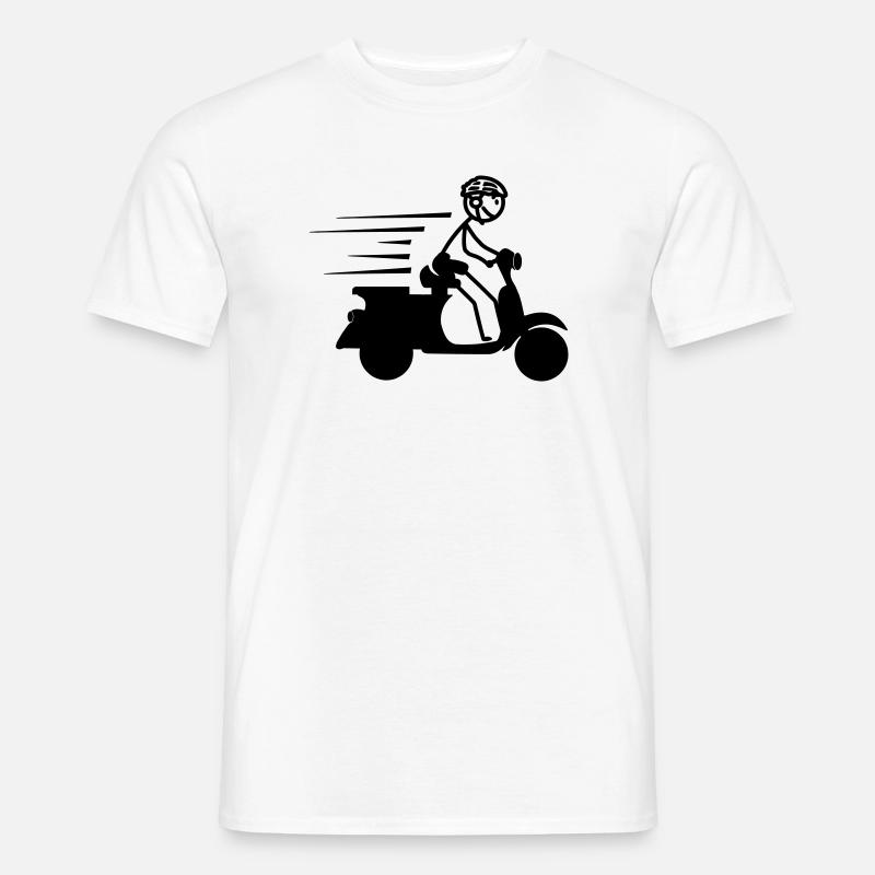 Roller mit Jungen-Strichmännchen - Männer T-Shirt - Weiß