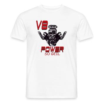 V8 Puissance si excitée - T-shirt homme - blanc - Devant - AI Model Male 178 dark (178cm)