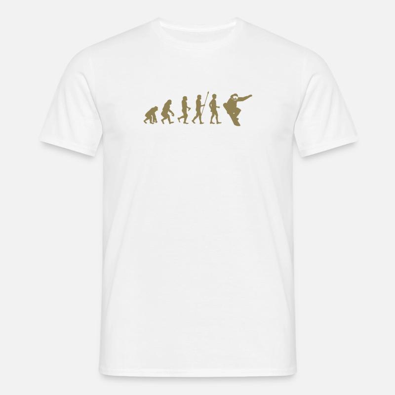 Snowboarder Evolution Geschenkidee - Männer T-Shirt - Weiß