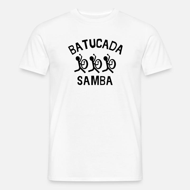 Batucada, Samba, Karnawał, Rio - T-shirt męski - biały