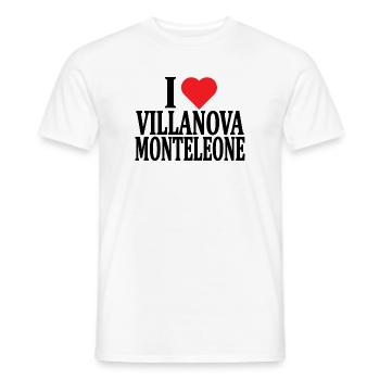 T-shirt I love Villanova Monteleone Sardinia - Men's T-Shirt - white - Front - AI Model Male 178 dark (178cm)