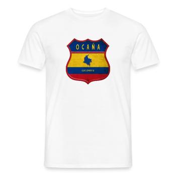 Écusson Ocaña Colombia - T-shirt homme - blanc - Devant - AI Model Male 178 dark (178cm)