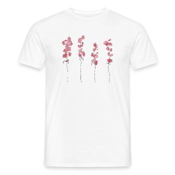 Rosa Blumen - Männer T-Shirt - Weiß - Vorne - AI Model Male 178 dark (178cm)