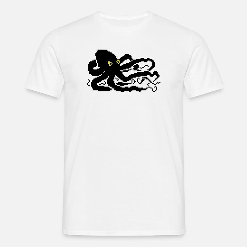 8bit pixel octopus - Männer T-Shirt - Weiß