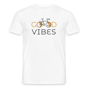 T-shirt de vélo Good Vibes - T-shirt homme - blanc - Devant - AI Model Male 178 dark (178cm)