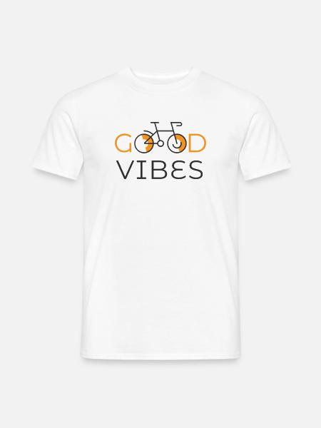 T-shirt de vélo Good Vibes - T-shirt homme - blanc