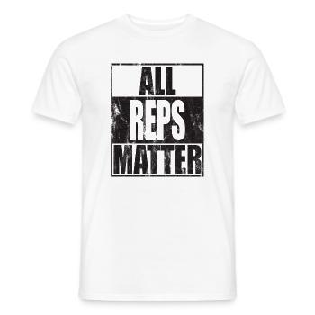 All Reps Matter Calisthenics - Men's T-Shirt - white - Front - AI Model Male 178 dark (178cm)