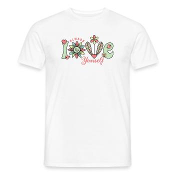 Aimez-vous toujours - Mignon été floral - T-shirt homme - blanc - Devant - AI Model Male 178 dark (178cm)