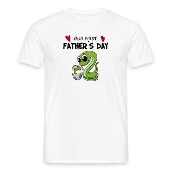 Father's Day Gift - Our First Father's Day - Men's T-Shirt - white - Front - AI Model Male 178 dark (178cm)