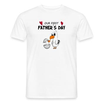 Father's Day Gift - Our First Father's Day - Men's T-Shirt - white - Front - AI Model Male 178 dark (178cm)