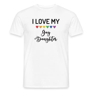 Ich liebe meine schwule Tochter - Männer T-Shirt - Weiß - Vorne - AI Model Male 178 dark (178cm)